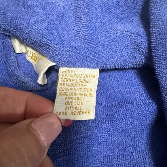 Vintage Gold Label Victorias Secret Bath Robe Terry Cloth Lined Floral One Size - Picture 8 of 12